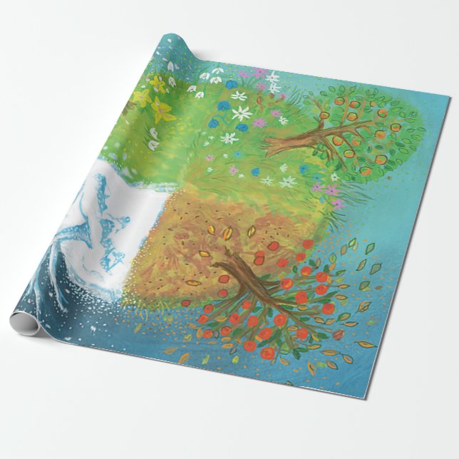 Papier Cadeau Quatre saisons sur Terre (Déroulé)