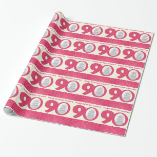 Papier Cadeau quatre-vingt-dixième Emballage rose de crème
