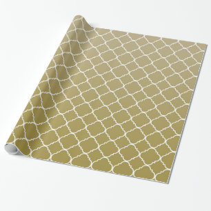 Papier Cadeau Quatrefoil Or Chic