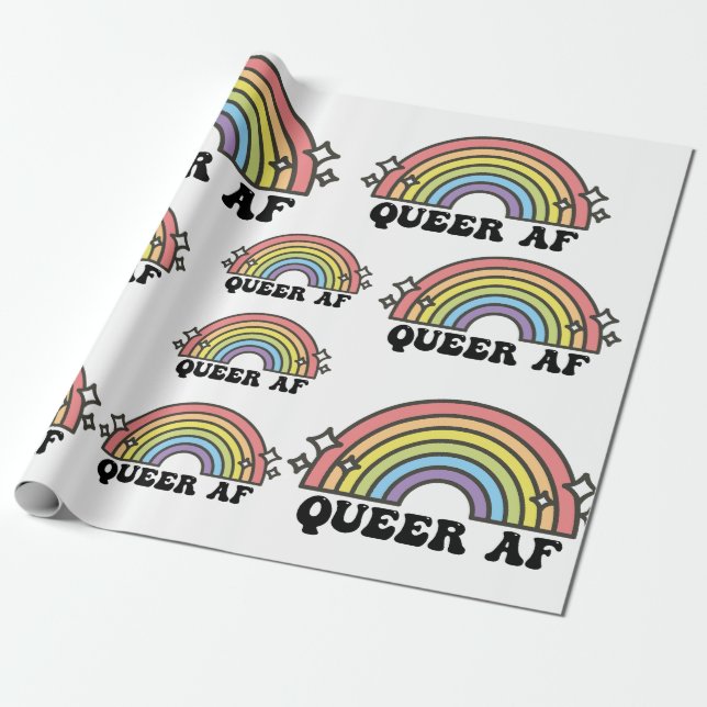 Papier Cadeau Queer AF Gay pride Lesbian Trans Bisexual LGBTQ (Déroulé)