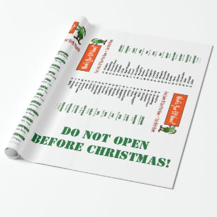 Papier Cadeau Quel est votre nom d'Elf ? Enveloppe de cadeau de