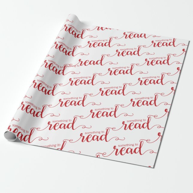 Papier Cadeau Quelque chose à lire papier d'emballage rouge et b (Déroulé)
