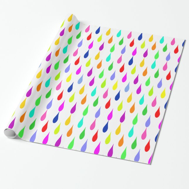 Papier Cadeau Quelque chose mais gouttelettes grises (Déroulé)