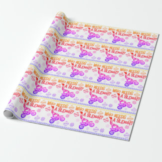 Papier Cadeau Qui a besoin d'un sleigh Dirtbike Race Chandail de