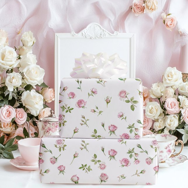 Papier Cadeau Quinceanera Blush Rose Anniversaire (Créateur téléchargé)
