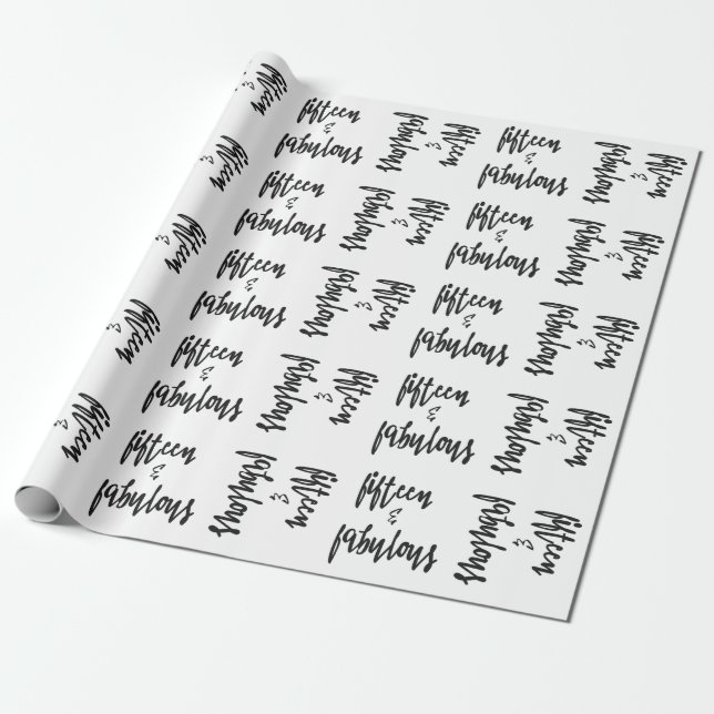 Papier Cadeau Quinze & Fabuleux 15 / Papier d'enveloppement Quin (Déroulé)