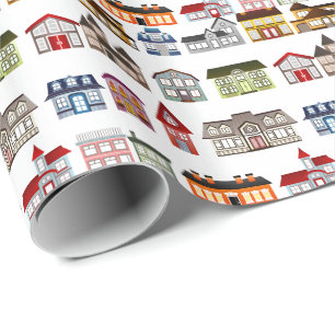 Papier Cadeau Quirky Home est l'endroit où le coeur se réchauffe
