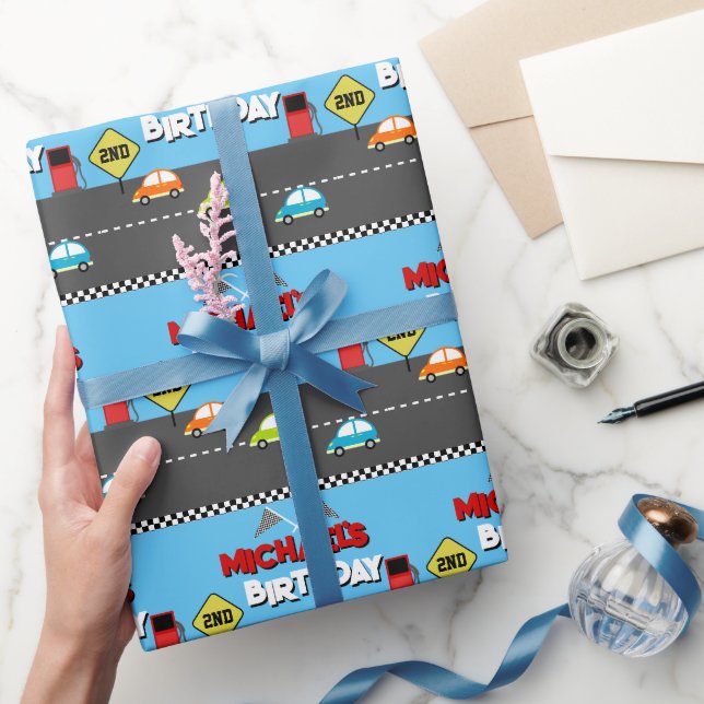 Papier Cadeau Race Car Boy Fête d'anniversaire (Cadeaux)