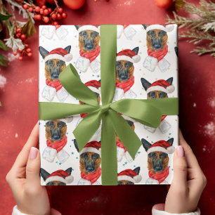 Papier Cadeau Races de chiens aquarelle de Noël Berger Allemand