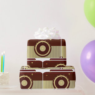 Papier Cadeau Radio Brown Rétro Et Antique Or