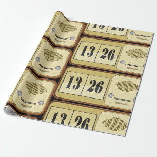 Papier Cadeau Radio rétro-horloge