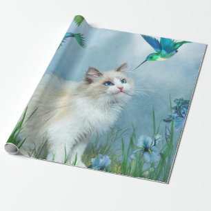 Papier Cadeau Ragdoll Kitty avec l'enveloppe de cadeau d'art de