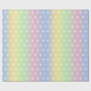 Papier Cadeau Rainbow Asanoha Twinkling étoiles géométriques