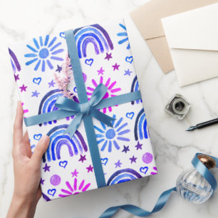 Papier Cadeau Rainbow Boho Birthday Baby shower Girl