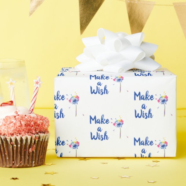 Papier Cadeau Rainbow Dandelion faire un Wish Wrapping Papier (Fête d'anniversaire)