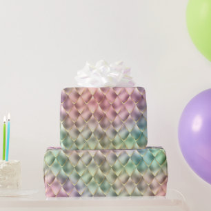Papier Cadeau Rainbow Golden Mermaid Scales Motif Holiday