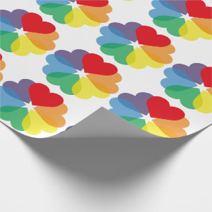 Papier Cadeau Rainbow Hearts L'amour est l'amour