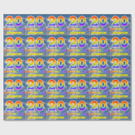 Papier Cadeau Rainbow Look "20" & "HAPPY BANTHDAY", Nuages, Sky