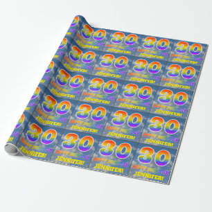 Papier Cadeau Rainbow Look "30" & "HAPPY BANTHDAY", Nuages, Sky