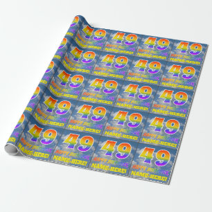 Papier Cadeau Rainbow Look "49" & "HAPPY BANTHDAY", Nuages, Sky