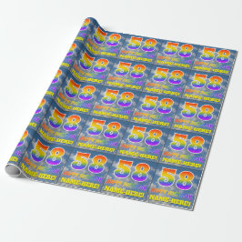 Papier Cadeau Rainbow Look "58" & "HAPPY BANTHDAY", Nuages, Sky