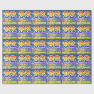 Papier Cadeau Rainbow Look "92" & "HAPPY BANTHDAY", Nuages, Sky