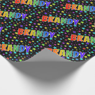 Papier Cadeau Rainbow Prénom "BRANDY" + Stars