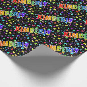 Papier Cadeau Rainbow Prénom "KIMBERLY" + Stars