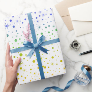 Papier Cadeau 🌈 ✨ Rainbow Twinkling Stars Galaxy