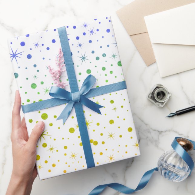Papier Cadeau 🌈 ✨ Rainbow Twinkling Stars Galaxy (Cadeaux)