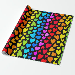 Papier Cadeau Rainbow Watercolor Motif
