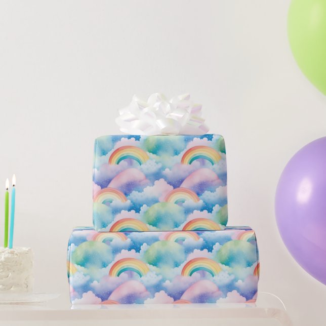 Papier Cadeau  Rainbows and Clouds (Cadeaux de fête)