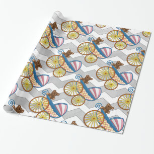 Papier Cadeau Rainy Sky Grey Chevron et Purple Baby