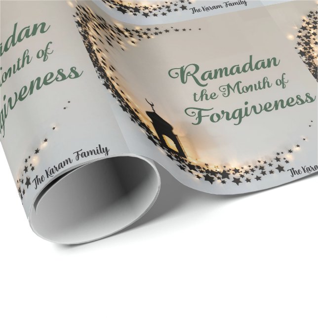 Papier Cadeau Ramadan Kareem theme personalized gift paper (Coin rond)
