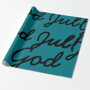Papier Cadeau Random cursive God Jul Suédois emballage de Noël