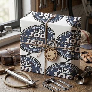 Papier Cadeau Randonnée cycliste du siècle 100 milles 160 KM