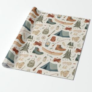 Papier Cadeau Randonnée & Nature Camping en plein air Voyage d'a