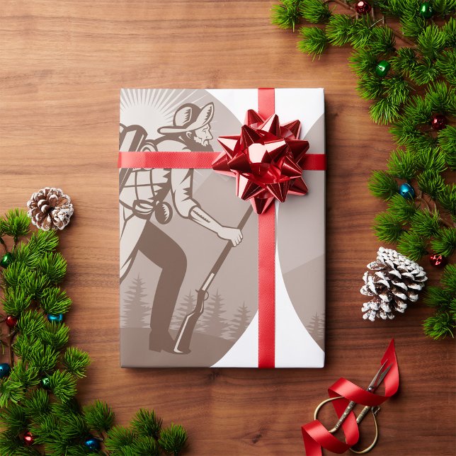 Papier Cadeau Randonneur Cherchant de l'Or Vêtu en Vieille Mode  (Créateur téléchargé)