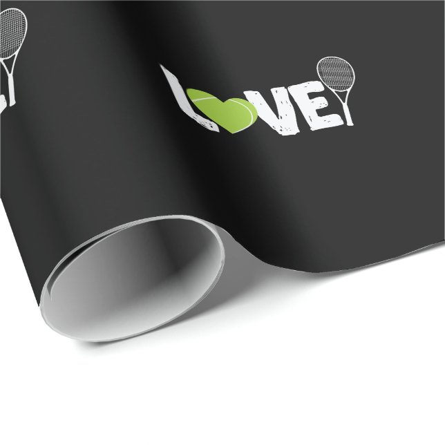Papier Cadeau Raquette de tennis "Love" (Coin rond)