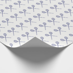 Papier Cadeau Raquettes de squash croisées bleues