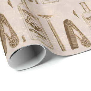 Papier Cadeau Rasage vintage Razor Barber Fête des pères Anniver