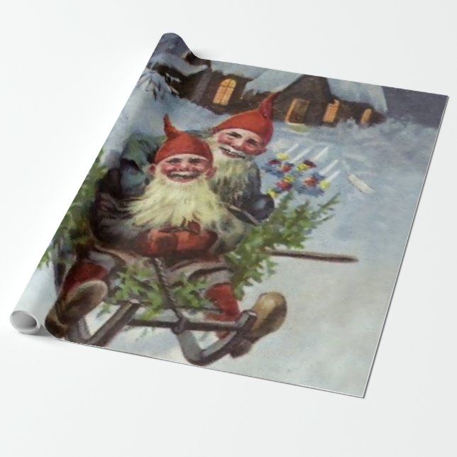 Papier Cadeau "Rassembler des boughs de pin" par Jenny Nystrom (Déroulé)