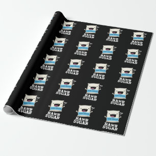 Papier Cadeau Rawr sucre drôle Nourriture Pun Dark BG