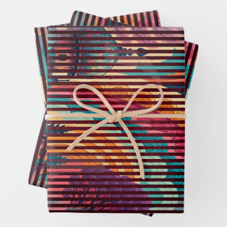 Papier cadeau rayé à dôme fantaisie personnalisé (
