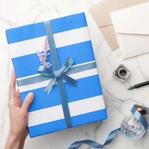 Papier Cadeau Rayé Horizontal Classique Bleu et Blanc des Dodger