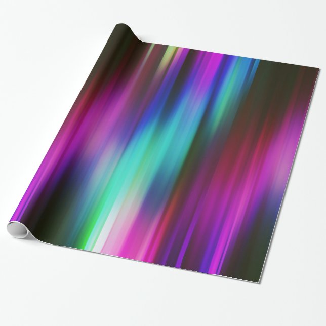 Papier Cadeau Rayons Abstraits colorés (Déroulé)