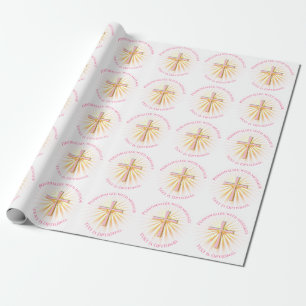 Papier Cadeau Rayons de lumière de la Croix Religieuse