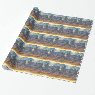 Papier Cadeau Rayons de soleil à travers les nuages orageux