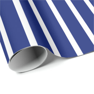 Papier Cadeau Rayure Bleue et Blanche