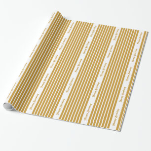 Papier Cadeau Rayure Brown de safari du Soudan avec le texte